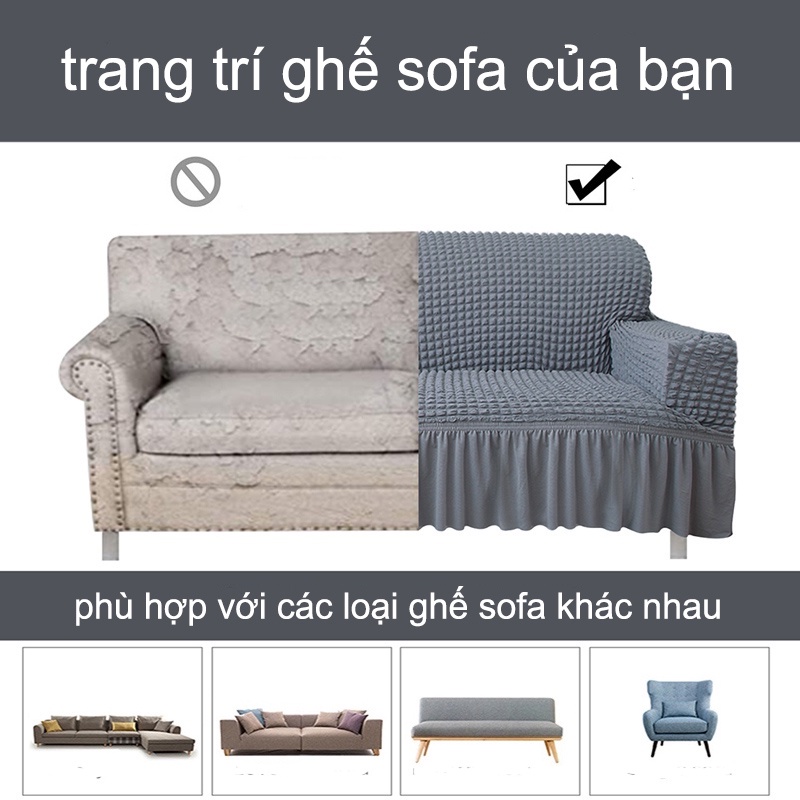 1/2/3/4 chỗ ngồi vỏ ghế sofa seersucker，Ghế sofa bọc, Nhà Sofa Decor，đệm ghế sofa đàn hồi