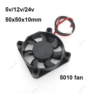 Dc Quạt Tản Nhiệt cpu 5010 5v 12v 24v 5cm 50mm Cho Máy In 3d 2pin 50 X 50 X 10Mm f3vn
