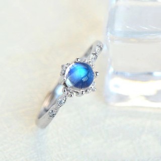♥ Mới Nhẫn Đính Đá Mặt Trăng Thiết Kế Đơn Giản Phong Cách retro Cho Cặp Đôi