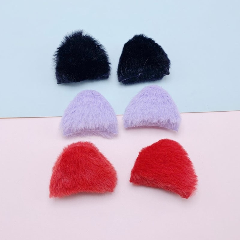 Plush Furry Cat Ears For DIY Hair Clip for Women Cat Ear Barrette Hair Style
