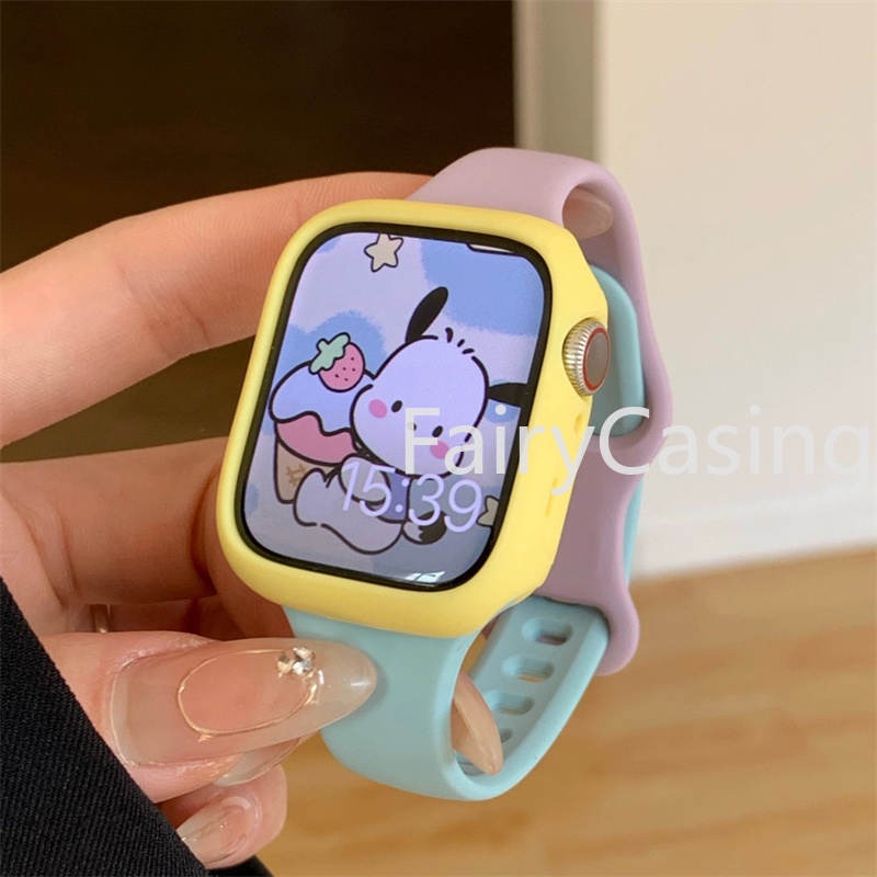 Dây đeo hai màu silicon mỏng cho Apple Watch 46MM Ultra 3 2 1 49mm Series 11 10 9 45mm 44mm 41mm 40 38 42 Correa Band cho Watch 8 7 6 SE 5 4 Band