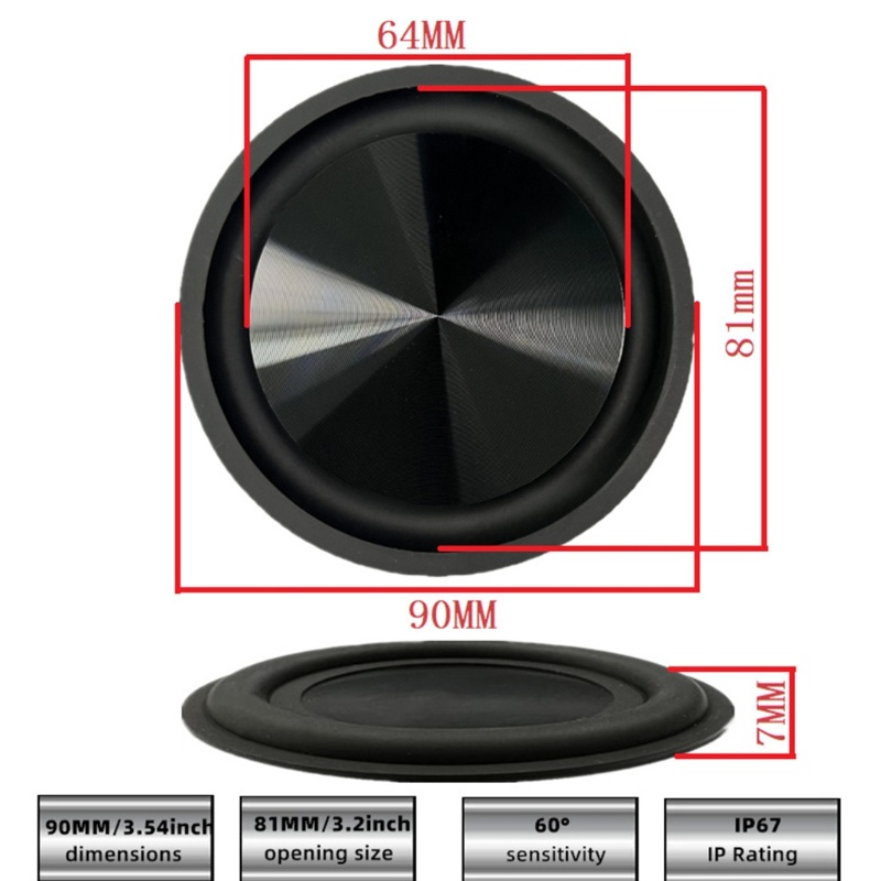 [3C] Loa 90mm Màng tản nhiệt Bass Phụ kiện loa siêu trầm cho rạp hát tại nhà DIY