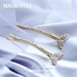 Mauropoli [Sẵn Sàng] Kẹp Tóc Bên Kim Cương Giả Nàng Tiên Cá Kẹp Đầu Người Lớn Kẹp Phẳng Nổ Sang Trọng Đơn Giản Kẹp Tóc Mũ Đội Đầu Hàn Quốc