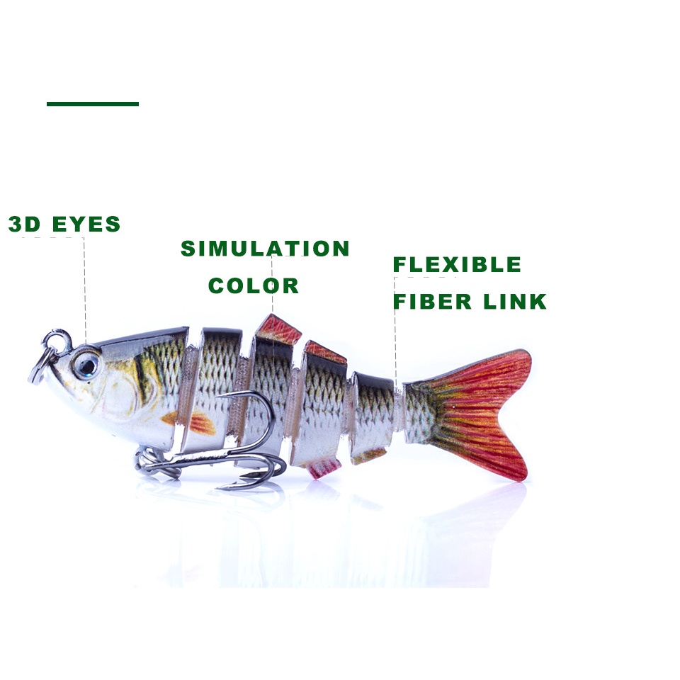 7cm 8.5g Wobbler Mini Câu Cá Swimbait Gewang Killer Giả Nhân Tạo Bionic Phân Đoạn Crankbait Chìm Mồi Umpan