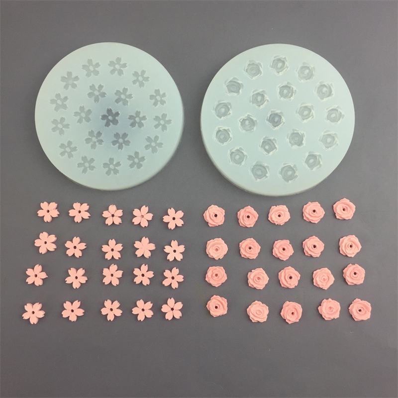 Khuôn Silicone 20 Lỗ Hình Hoa Anh Đào Mini Làm Bánh Diy