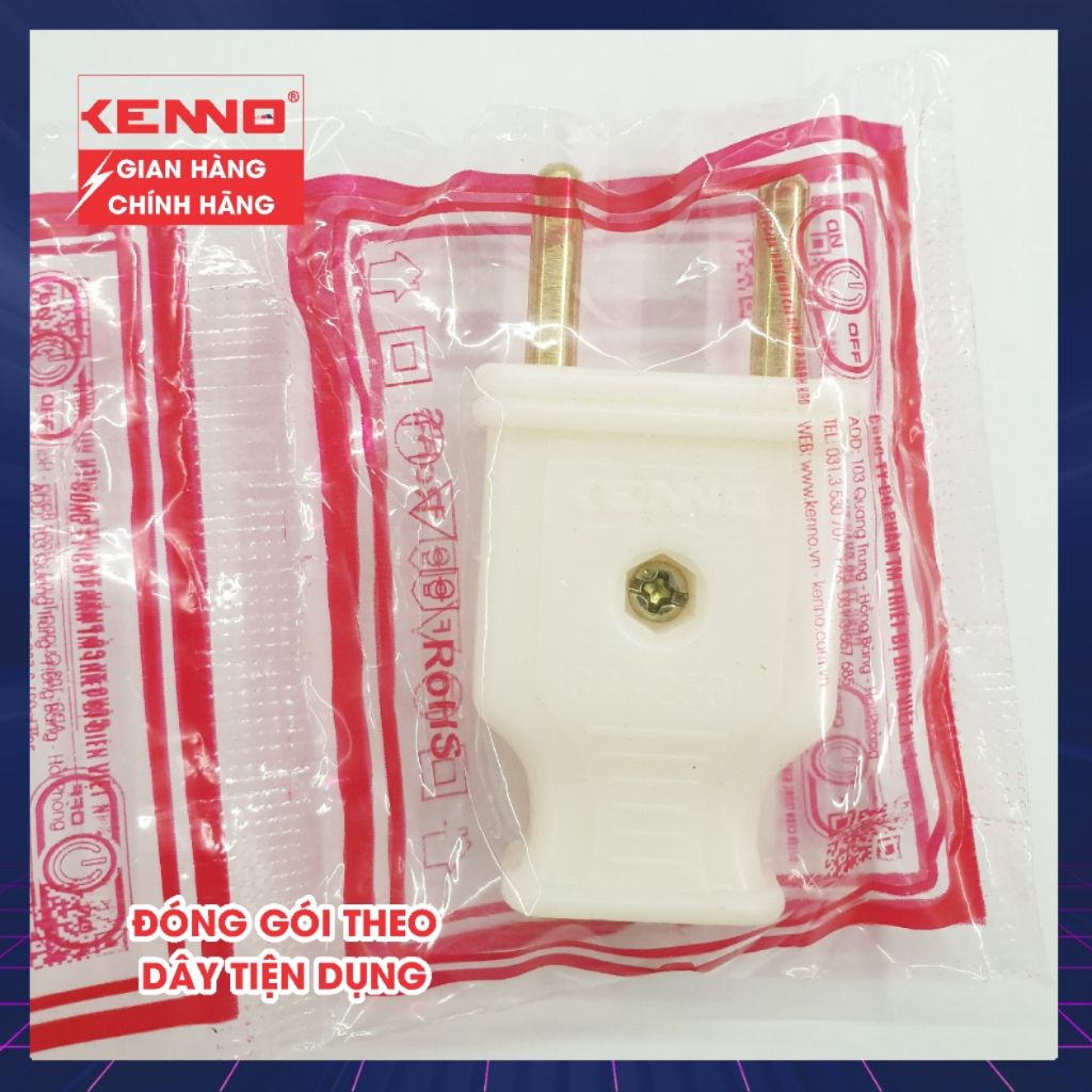 Phích cắm chịu tải Qled/Kenno công suất 2000W màu trắng Chân phích 4.5mm