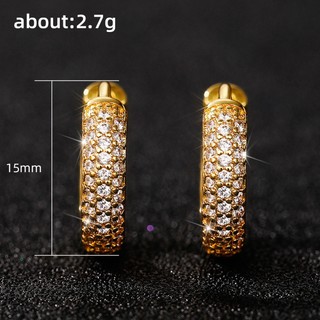 Bông Tai Mạ Bạc 925 Đính Đá Zircon Đơn Giản Thời Trang Cho Nữ