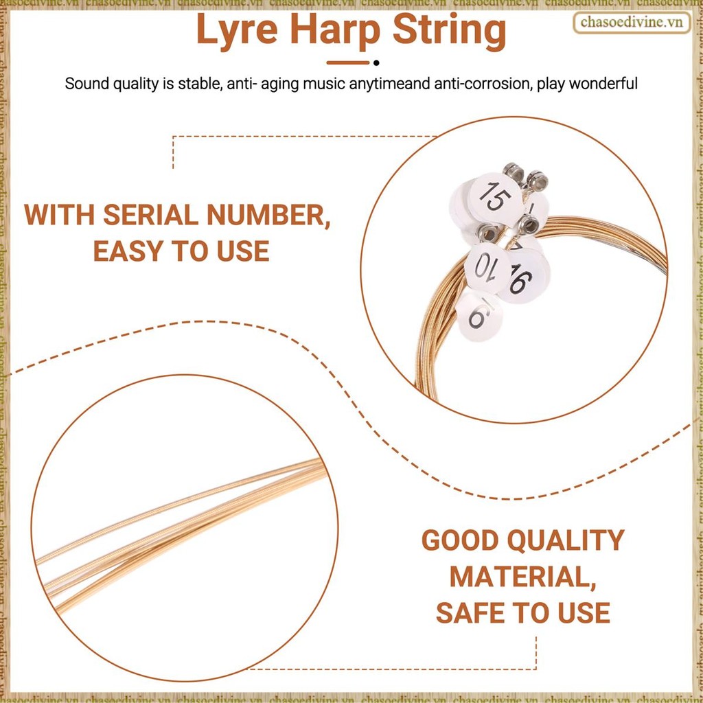 [K O G X] 16 Cái / bộ Bộ Dây Đàn Cầm Lyre Cho 16 Dây Lyre Harp Cần Thiết Phụ Kiện