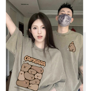 HIIXIIVI Thương Hiệu Mới 100% Cotton Unisex Áo Thun Nữ Tay Ngắn Nam Nữ Baggy Cổ Tròn Rời In Độc Đáo Cặp Đôi Tee