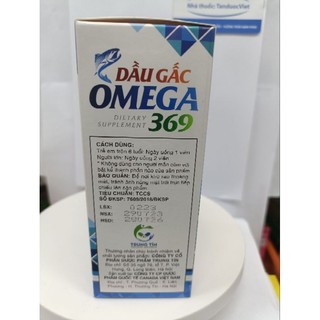 DẦU GẤC OMEGA 369 hỗ trợ chống oxy hóa cho mắt , não , tim lọ 60 viên