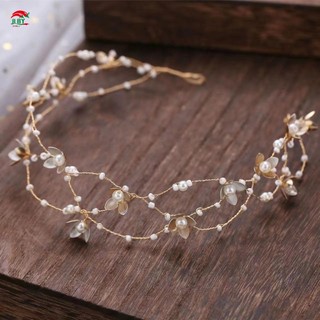 Ngọc Trai Thiết Lập Handmade Buộc Tóc Vòng Hoa Trắng Sang Trọng Phụ Kiện Tóc