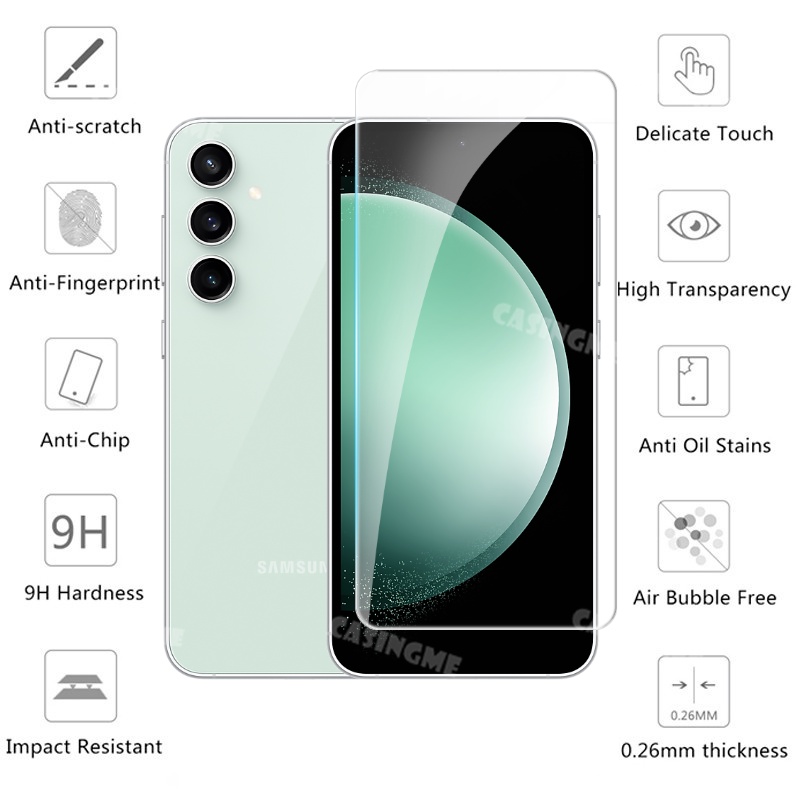 2024 Samsung S25 FE Film Bảo Vệ Màn Hình 2 Trong 1 Cho Samsung Galaxy S24FE S 23 23S S23 FE Plus 4G 5G 2023 Full Cover Kính Cường Lực Mặt Trước Mặt Sau Ống Kính