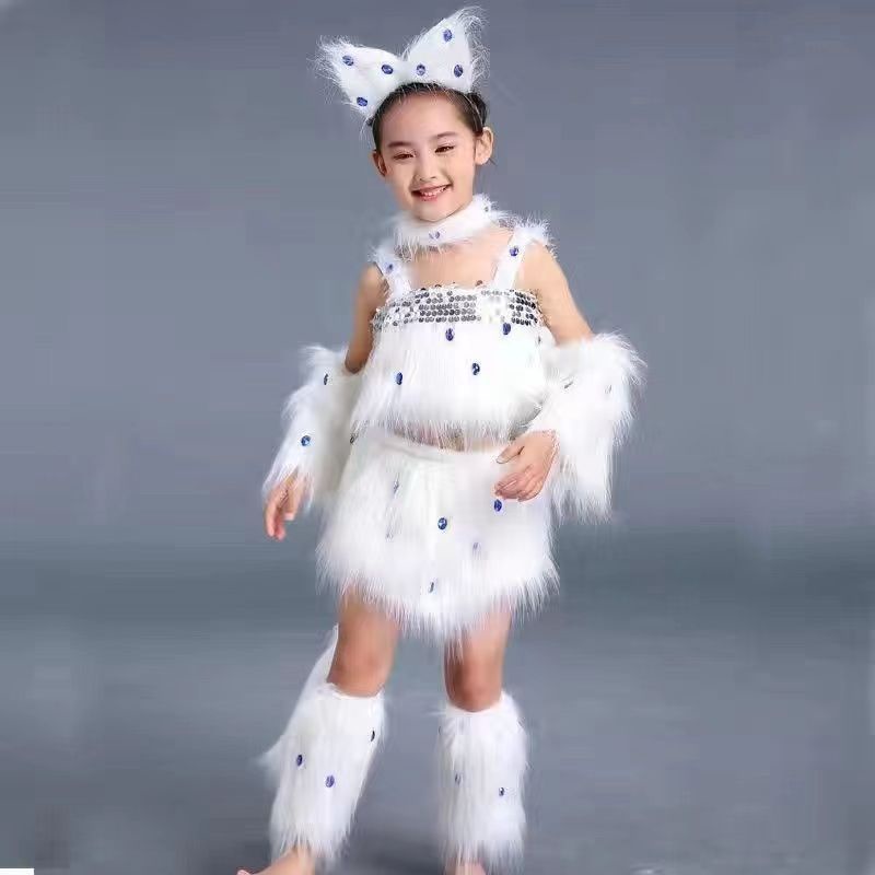 💕Chỗ💕 Quần Áo Trẻ Em Động Vật Múa Trang Phục Quần Áo Cho Bé Gái 3 Đến 14 Tuổi Tiếng Mèo Trang Phục Mới Lạ Halloween Giáng Sinh