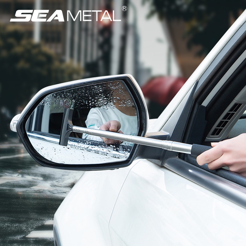 SEAMETAL Gương Chiếu Hậu Ô Tô Khăn Lau Có Thể Thu Vào Gương Chiếu Hậu Khăn Lau Bụi Mini Dụng Cụ Lau Nhà Phụ Kiện Ô Tô