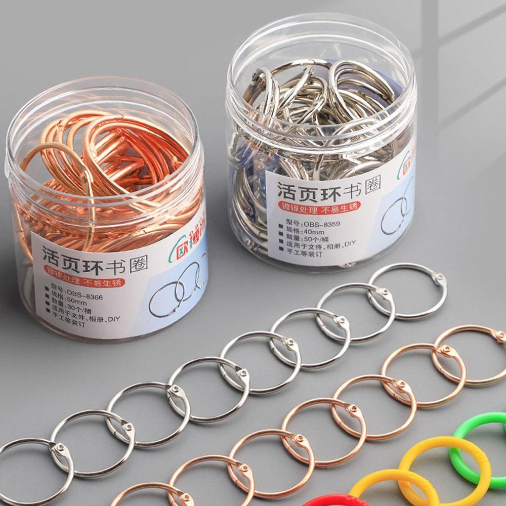 SEYAWSON Loose-leaf Ring Clip, Metal Silver / Rose Gold Binder Ring, Đồ dùng văn phòng chất lượng cao 20 / 30 / 40 / 50mm Binding Clip Album