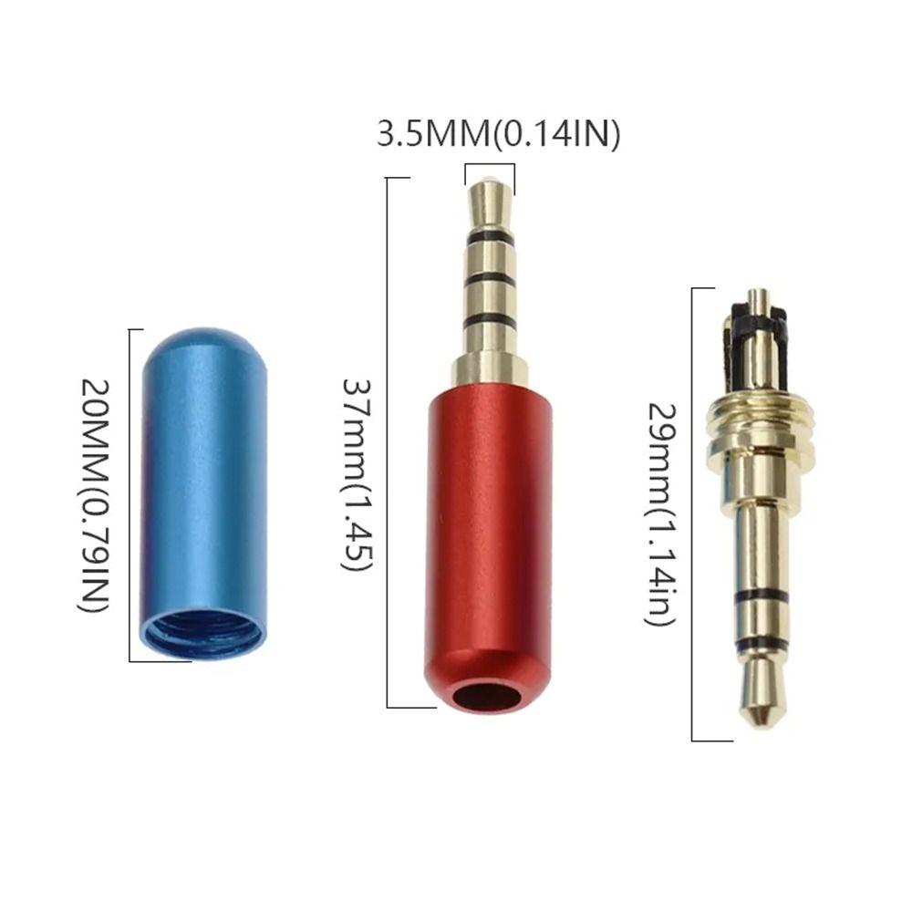 FANIELLAPOWELL Giắc cắm tai nghe nam 3,5MM, Bộ chuyển đổi cáp 4 cực Đầu nối âm thanh nổi 3,5MM, Hàn nam 3,5 phích cắm âm thanh nổi Bộ chuyển đổi giắc cắm 3,5 DIY chất lượng cao