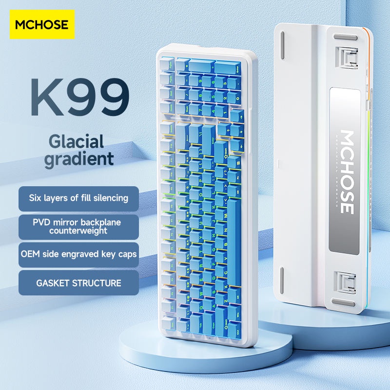 Hàng có sẵn!2026 MỚI! MKOSE K99 v3 K99 v2 bàn phím cơ tùy chỉnh bluetooth không dây bàn phím chơi game 3 chế độ type-c Đĩa PC âm thanh kem, đĩa FR4 | BigBuy360 - bigbuy360.vn