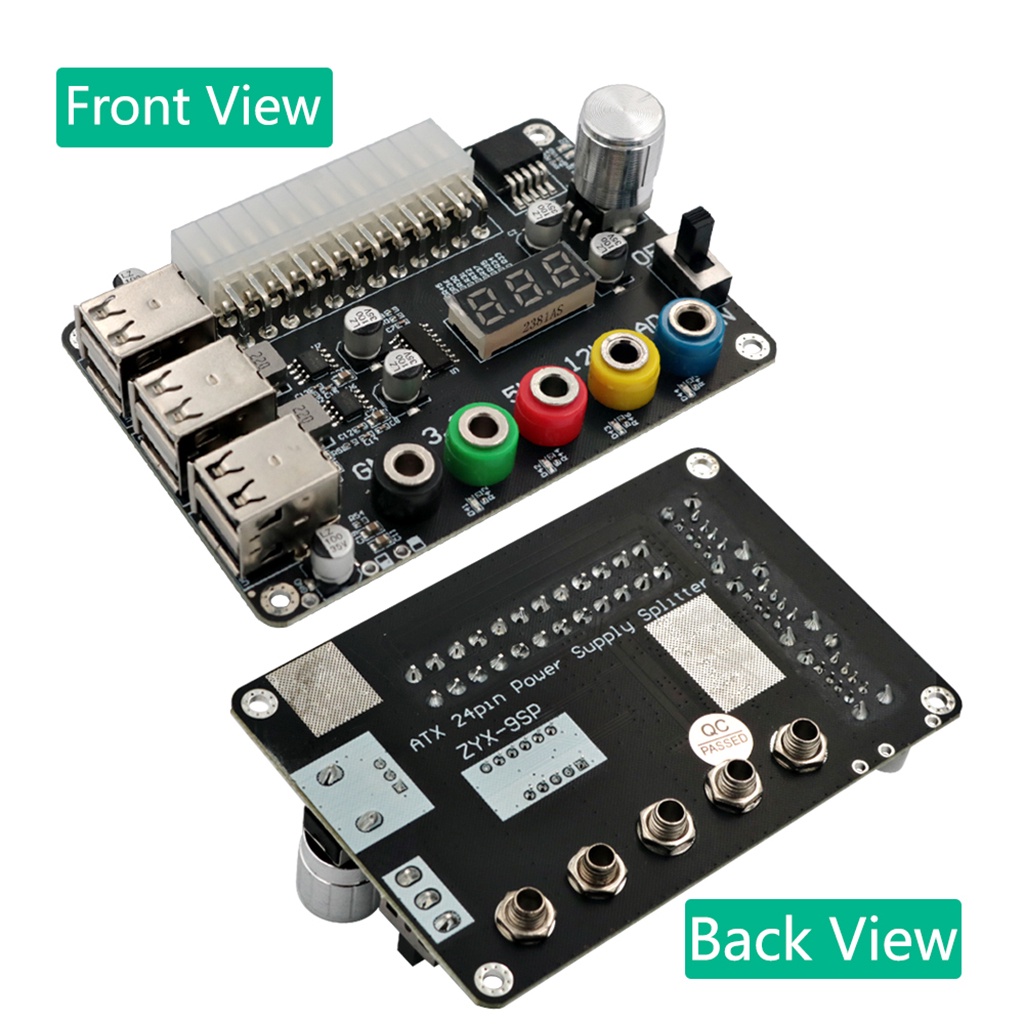 Jmt Bảng Mạch Cung Cấp Nguồn atx 24pin Với 6 Cổng usb 2.0 Hỗ Trợ qc 2.0 / qc 3.0