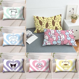Hộp đựng gối hình chữ nhật nhân vật hoạt hình Sanrio Hello Kitty, Kuromi, Pompompurin, Melody Vỏ gối Polyester in một mặt Vỏ gối Sofa Trang trí nhà cửa (Không có lõi)