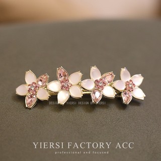 Mauropoli [Hàng Có Sẵn] Kẹp Tóc Đính Đá Mắt Mèo Phẳng Phong Cách Hàn Quốc Thanh Lịch