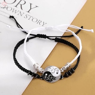 [pcwfkef] Vòng Tay Vòng cổ Mặt Hình Rồng yin yang Âm Dương Có Thể Điều Chỉnh Cho Cặp Đôi Bạn Trai Bạn Gái Mới