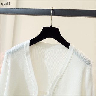 Áo Khoác Cardigan Màu Trơn Thoáng Khí Phong Cách Hàn Quốc Thanh Lịch Dễ Phối Đồ gazi1] Cho Nữ