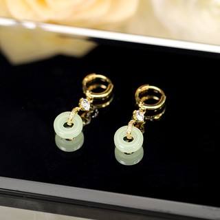 Khuyên Tai Dáng Dài Có Khóa An Toàn Thiết Kế Cung Điện Trung Hoa Đơn Giản Phong Cách retro Mới