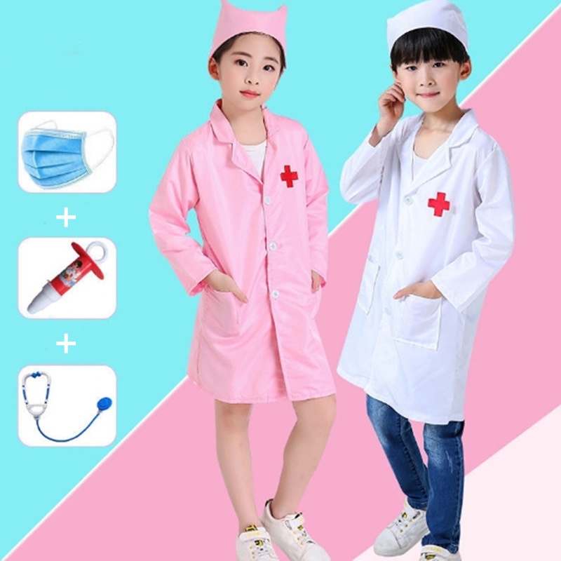 【14-40kg】Đồ Chơi Bác Sĩ, Sét Áo + Mũ Bác Sĩ, Y Tá Cho Bé Gái , Đồ Chơi Bác Sĩ Cho Bé Trai