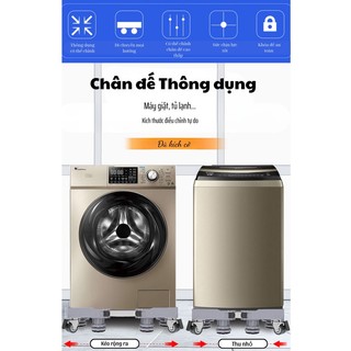 Chân đế kê tủ lạnh Giá đỡ máy giặt 8 trụ đứng 4 bánh Tuỳ chỉnh độ cao Linh hoạt kích cỡ di chuyển dễ  Gia dụng Myd.23