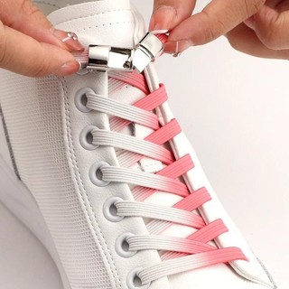 Dây Giày Co Giãn Chuyển Màu Cho Sneaker, Khóa Bấm Kim Loại, Dễ Tháo Gài, Phù Hợp Giày Đế Bằng