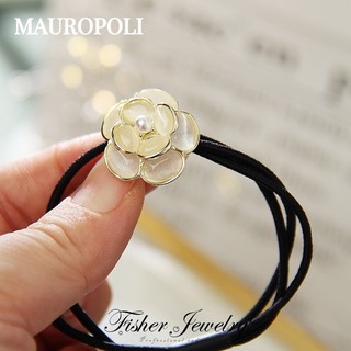 Mauropoli [Hàng Có Sẵn] Dây Buộc Tóc Cao Su Đính Bóng Lông Mắt Mèo Cá Tính Khí Chất retro Cho Nữ