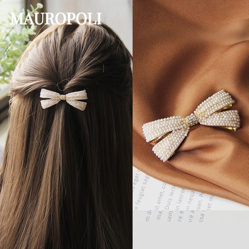 Mauropoli [Hàng Có Sẵn] Kẹp Tóc Hợp Kim Đính Đá Phong Cách Hàn Quốc Mới
