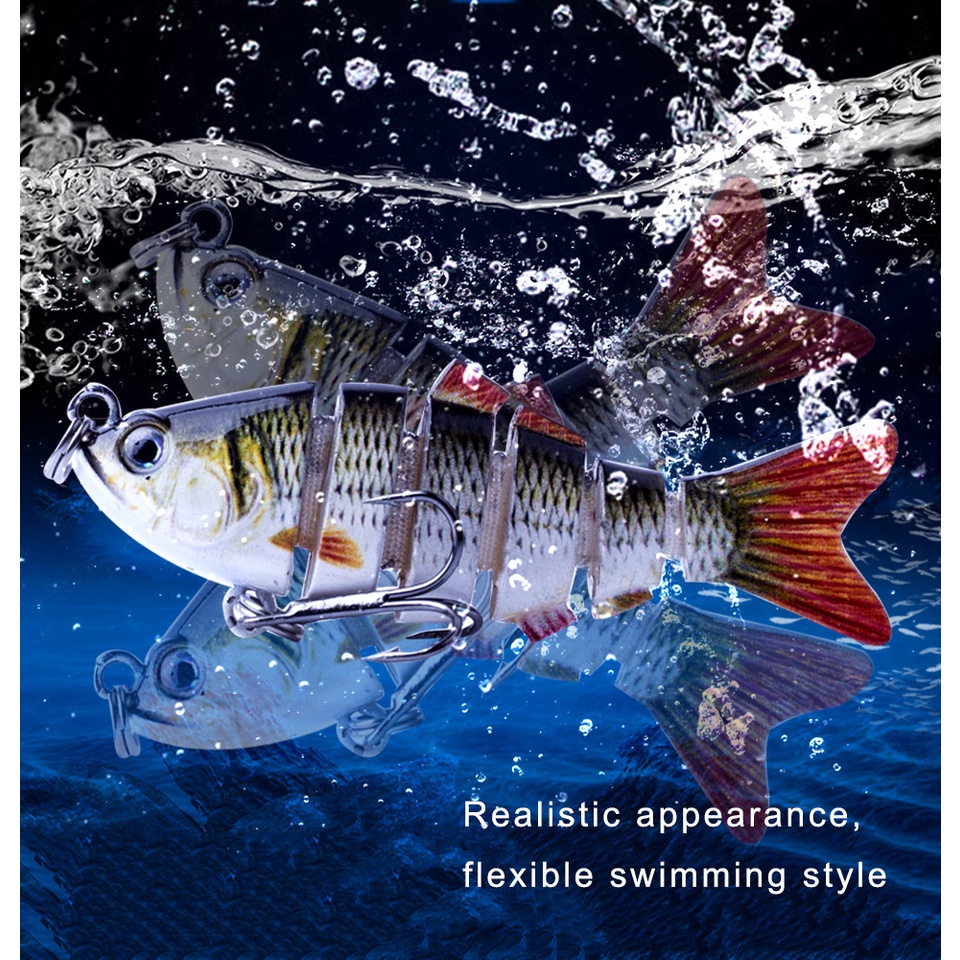 7cm 8.5g Wobbler Mini Câu Cá Swimbait Gewang Killer Giả Nhân Tạo Bionic Phân Đoạn Crankbait Chìm Mồi Umpan