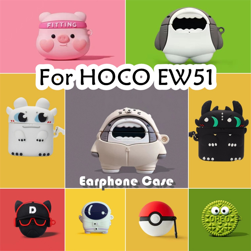 [Ngôi sao tương lai] Dành cho Vỏ HOCO EW51 Dòng phim hoạt hình chống rơi Black Dragon Vỏ tai nghe silicon mềm