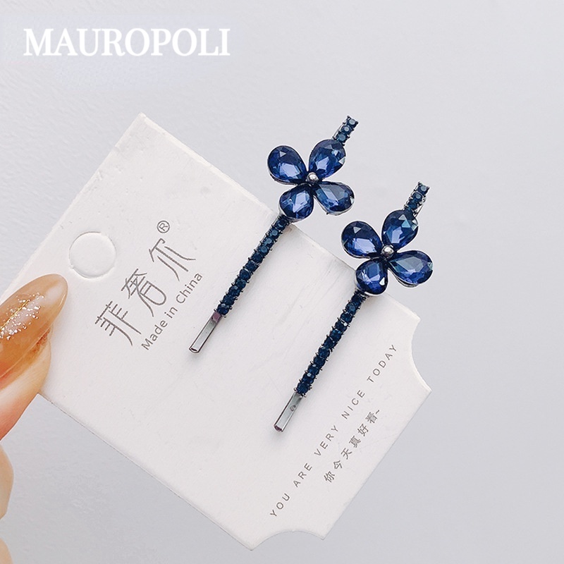 Mauropoli Kẹp Tóc Nữ Nhỏ Gãy Bên Kim Cương Giả Phẳng, Phong Cách Mới, Sẵn Sàng