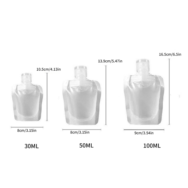 Túi đựng vòi nhựa thân thiện với du lịch FL 30ml 50ml Hộp đựng đồ nạp lại 100ml