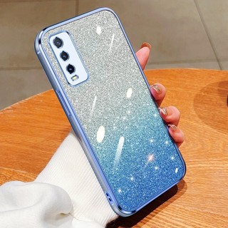 Ốp lưng vivo y12s V2026 V2033 V2042 y11s V2037 V2065 Vỏ bột lấp lánh gradient đầy màu sắc mạ điện Vỏ mềm trong suốt chống rơi vỏ điện thoại