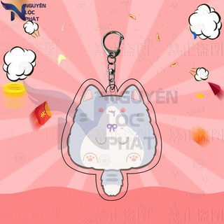 Phim hoạt hình mèo mèo nằm trên mèo con móc khóa acrylic móc khóa mặt dây chuyền sáng tạo dễ thương nlp shop