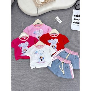 Set baby three quần bò đùi đại Xkids
