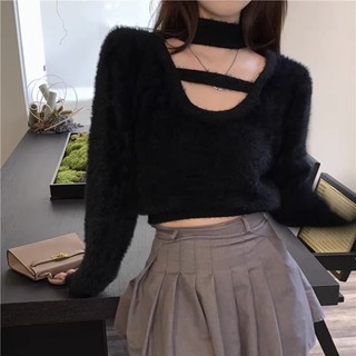 Áo Len Cổ Yếm Phong Cách Mới Quyến Rũ Cho Nữ