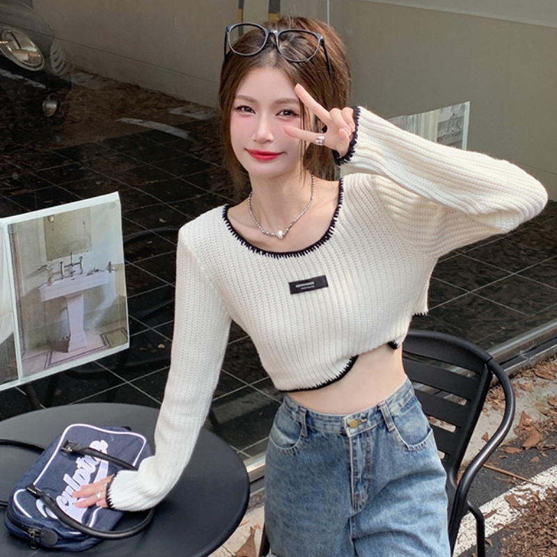 Áo Len Tay Dài Cổ Tròn Phong Cách Mới áo len nữ ôm body áo len croptop áo sweater