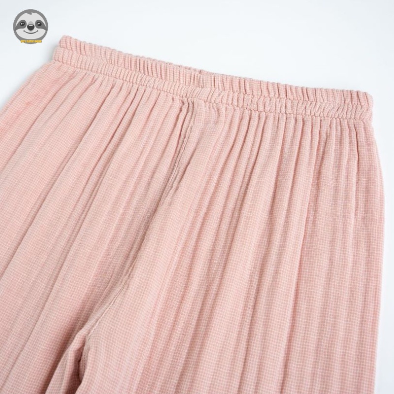 Bộ Đồ Ngủ Bốn Lớp Bằng cotton Dày Siêu Mềm Thoải Mái Phong Cách muji Phong Cách Nhật Bản / Mây Dài Tay
