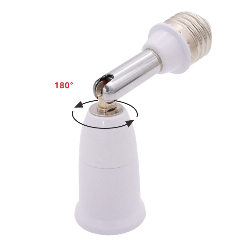 Redbaiaa1 E26 E27 đến E26 E27 Ổ cắm mở rộng 180 độ Ổ cắm bóng đèn có thể uốn cong