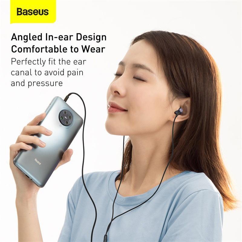 Tai nghe có dâyBaseus H19, tai nghe âm thanh nổi 6D, âm trầm, trong tai, 3,5 mm, với MIC HKW