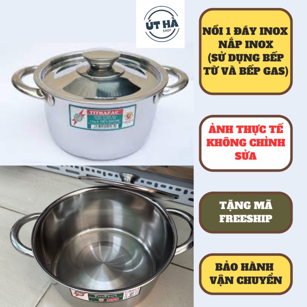 🍲 Nồi Inox Tithafac Dày Dặn Sáng Bóng Inox 430 🔥 Dùng Được Bếp Từ | Nồi Nấu Ăn Gia Đình Đủ Size | BigBuy360 - bigbuy360.vn