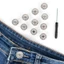 CHEESELY 10 Cái / gói Nút Mở Rộng Eo, Phụ Kiện May Quần Áo Quần Nút Quần Jeans, Không Móng Tay Có Thể Điều Chỉnh 17 Mm Với Tua Vít Khóa Eo Quần Jean