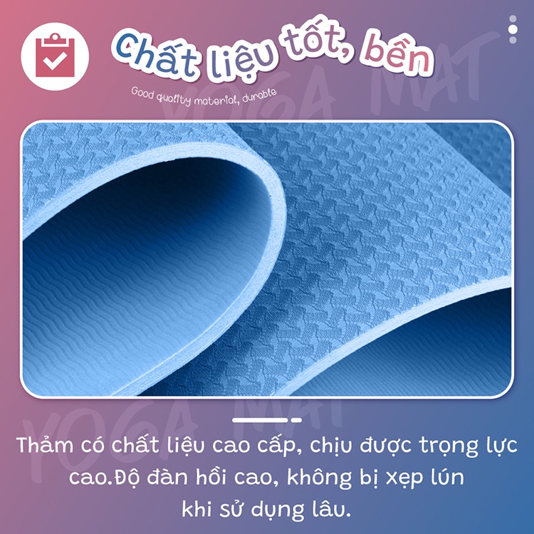 Mô tả BG -Thảm Tặng Túi Tập Yoga Định Tuyến Cao Su TPE 6mm Hút Mồ Hôi Nhanh Cao Cấp - 5
