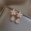 Bông Tai Mạ Bạc 925 Hình Giọt Nước Đính Đá zircon Sang Trọng