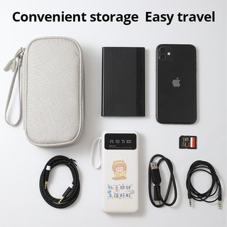 1 Túi Đựng Dây Cáp Dữ Liệu usb / Tai Nghe Màu Hồng / Xám / Đen / Hải Quân Dùng Khi Đi Du Lịch