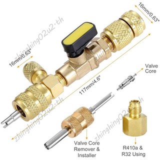 Công cụ cài đặt loại bỏ lõi van R410A R22 với cổng SAE 1 / 4 & 5 / 16 kích thước kép cho hệ thống HVAC R404A R407C R134A R12 R32